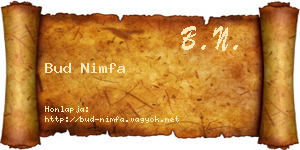 Bud Nimfa névjegykártya